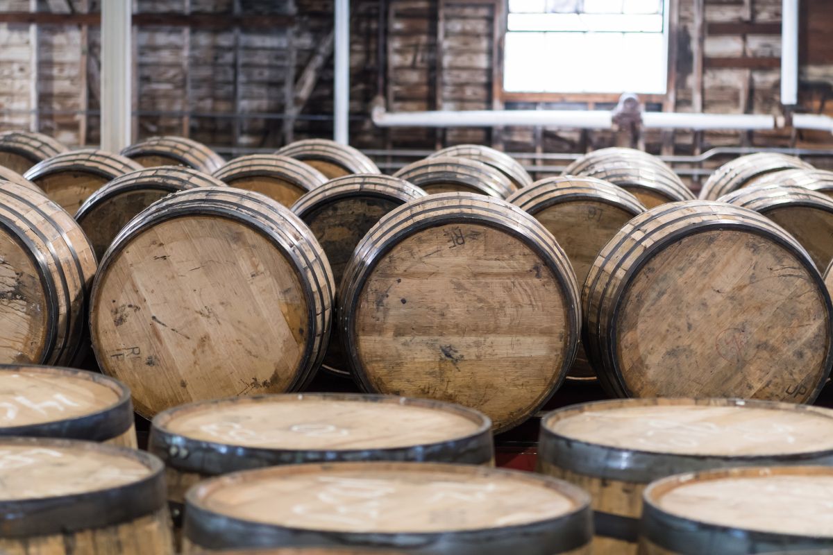 Scotch being stored in barrels